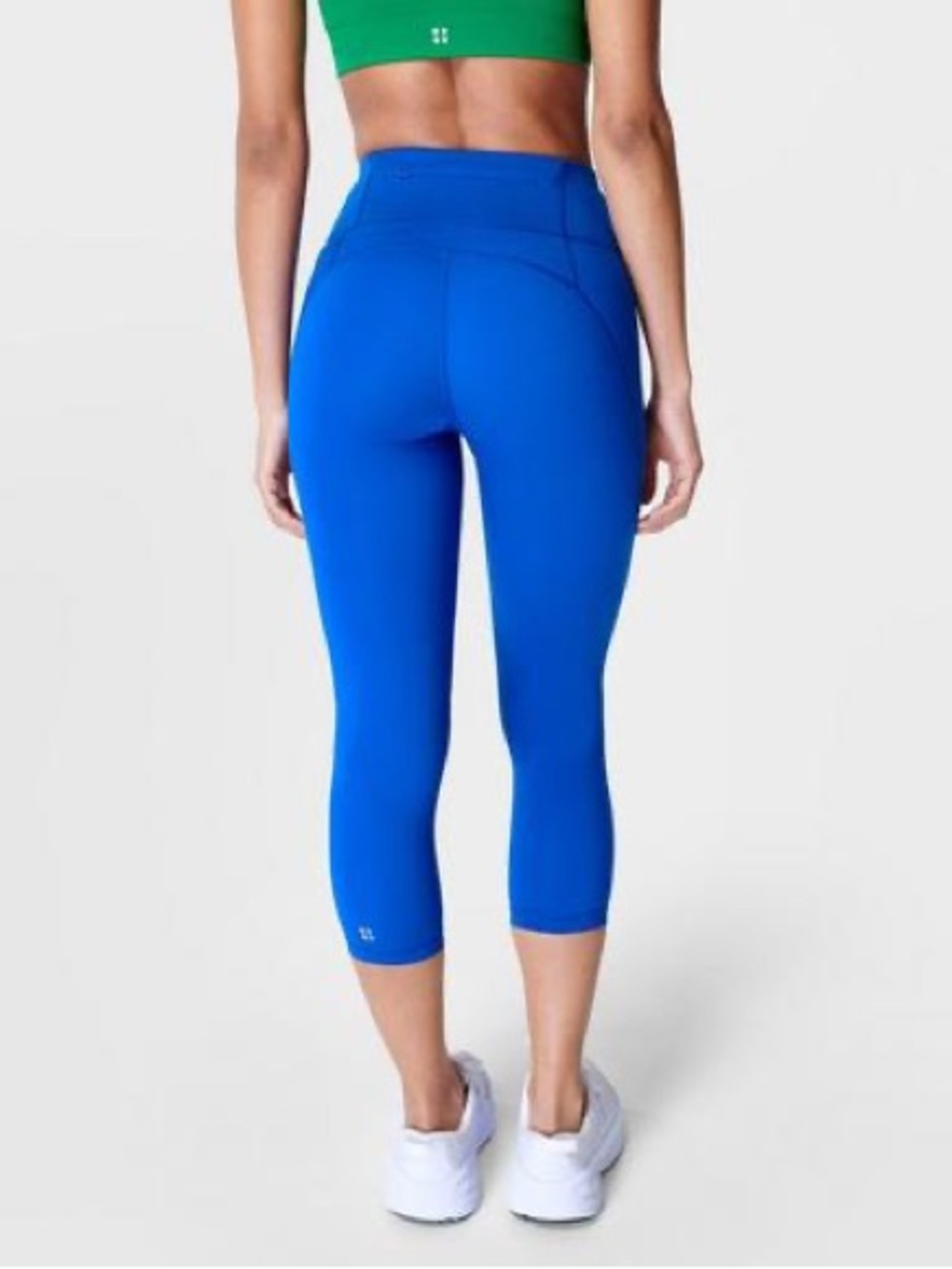 Sweaty Betty POWER Crop High Rise Leggings in Lightning Blue NEW